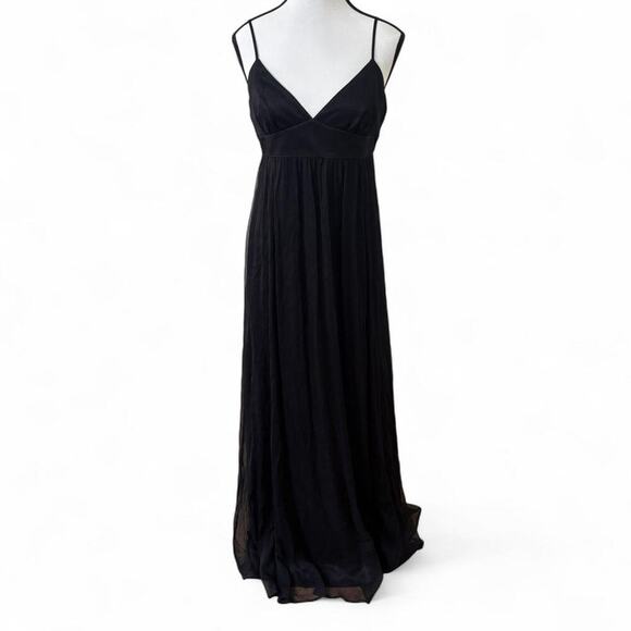 vintage Y2k‎ LAUNDRY 100% SILK BLack Whimsy goth maxi Dress size 10 EUC. - Picture 2 of 8